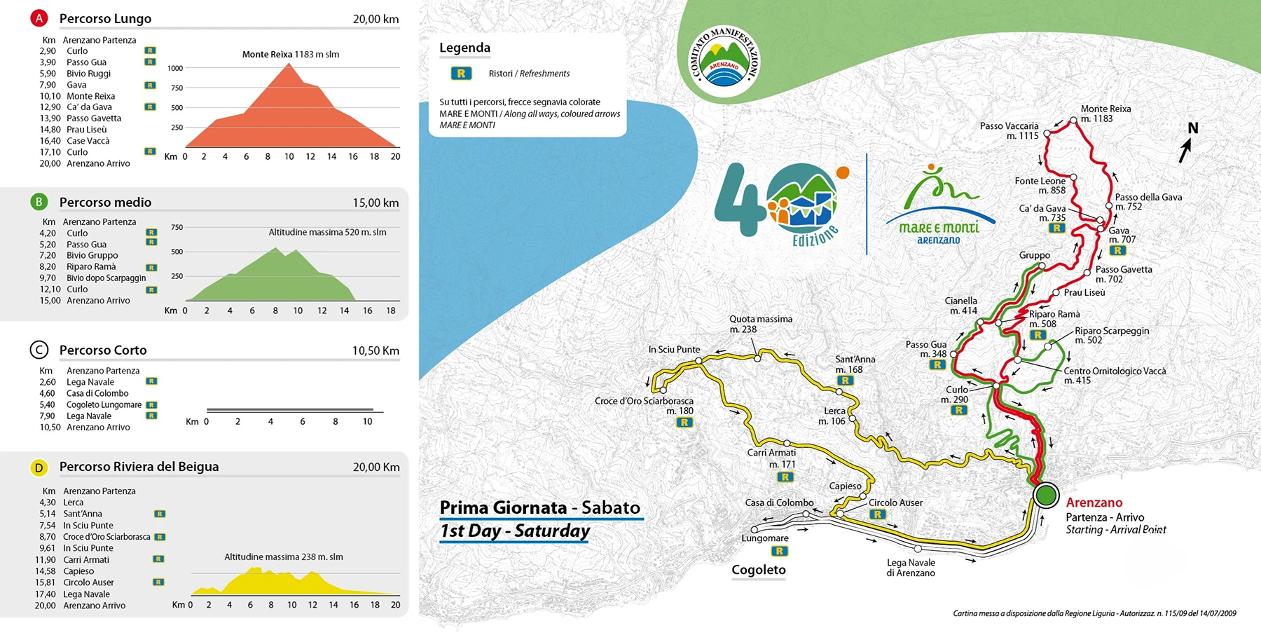sabatoMaremontiArenzano_2026 Mare e Monti Arenzano Prima giornata Sabato 12 Settembre 2026